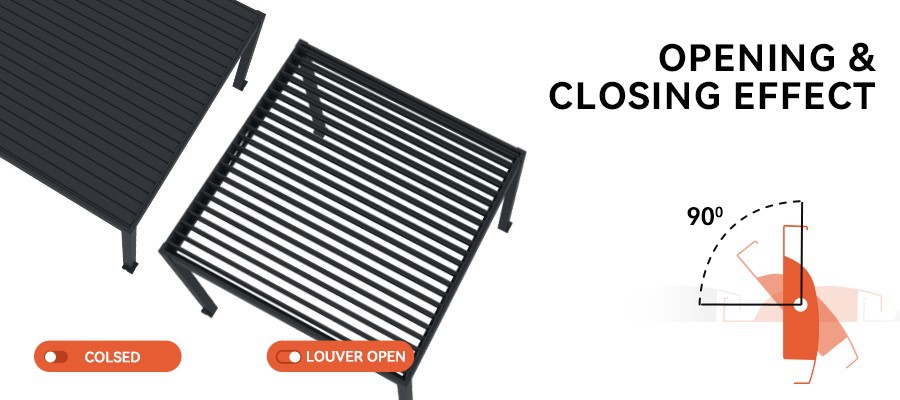 26228-Waterproof louvered pergola kit-2